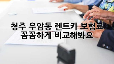 청주 우암동 렌트카, 보험료 꼼꼼하게 비교해봐요!