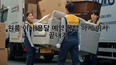 원룸 이사, 용달 예약 꿀팁! 轻松하게 이사 끝내기 ✨