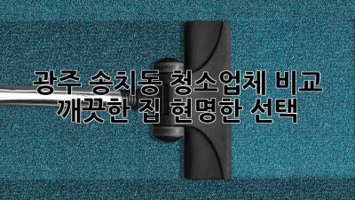 광주 송치동 청소업체 비교: 깨끗한 집, 현명한 선택!